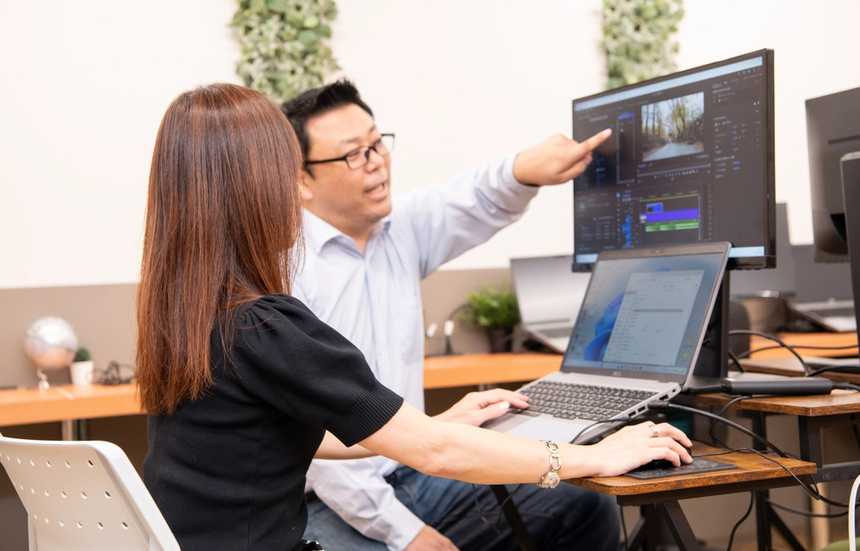 指導を受ける様子